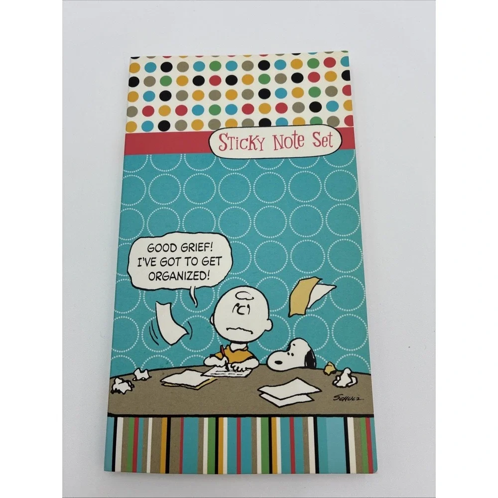 Hallmark Peanuts Charlie Brown Snoopy Sticky Note Set 2010 Stationery Collection